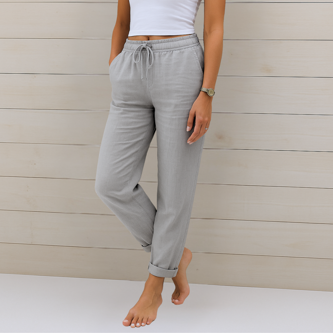 Women's Straight Leg Jogger Pants with Drawstring Waist and Pockets