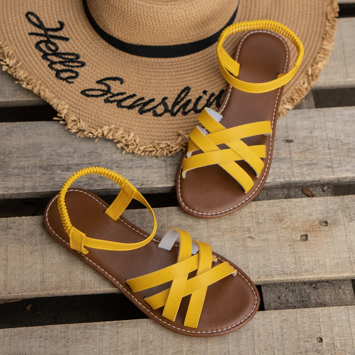Women's Orthopedic Multi Strap Flat Sandals with Open Toe