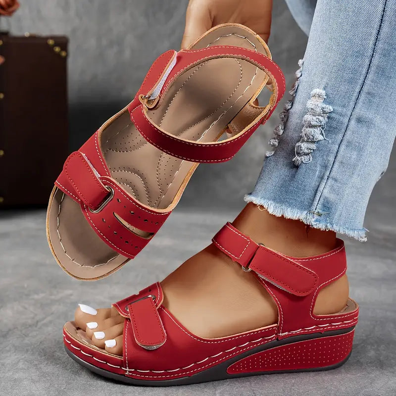 Women's Orthopedic Platform Wedge Sandals with Double Strap