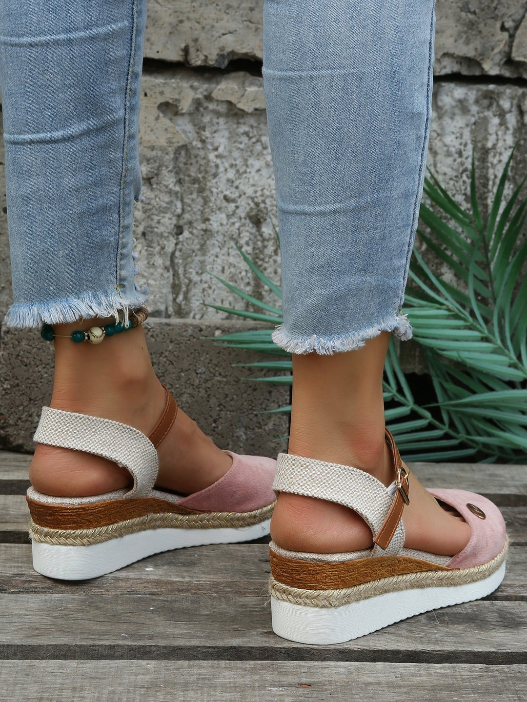 Women's Orthopedic Closed Toe Wedge Sandals with Ankle Strap