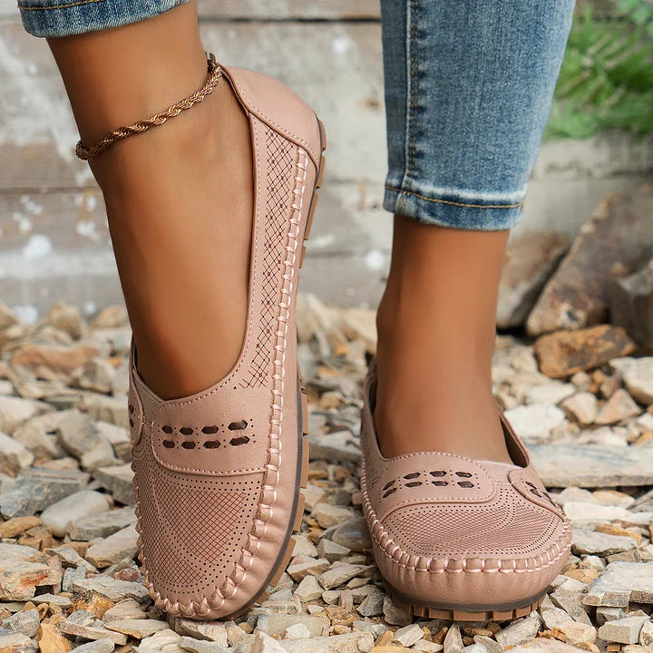 Women's Orthopedic Slip On Loafers with Perforated Upper