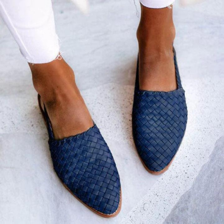 Women's Orthopedic Woven Slingback Loafers Flat with Closed Toe