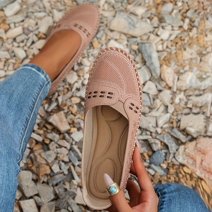 Women's Orthopedic Slip On Loafers with Perforated Upper