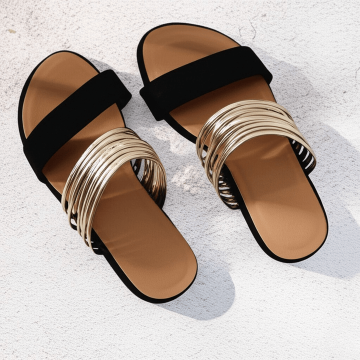 Women's Orthopedic Multi Strap Slide Sandals with Open Toe