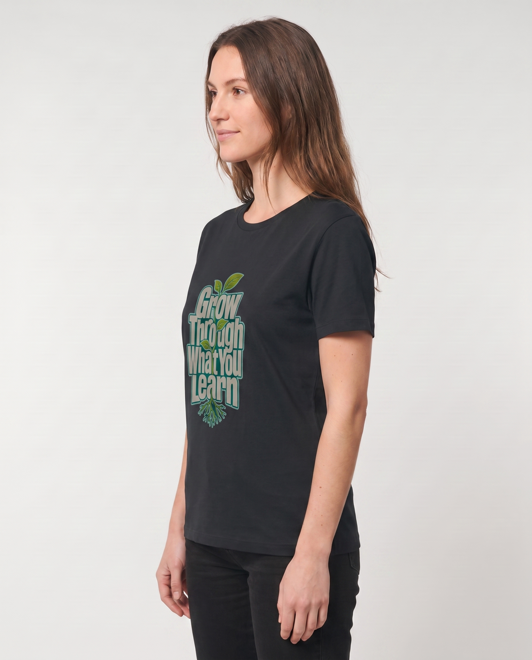 Grow Through What You Learn Black T-Shirt