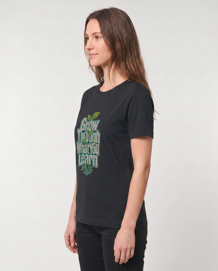 Grow Through What You Learn Black T-Shirt