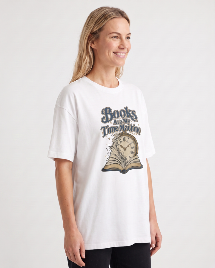 Books Are My Time Machine White T-Shirt