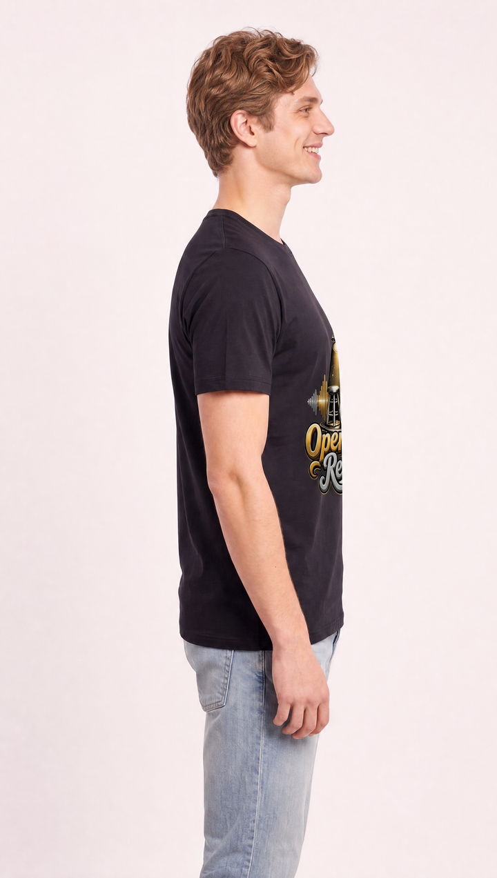 Open Mic Ready Men's Black T-Shirt
