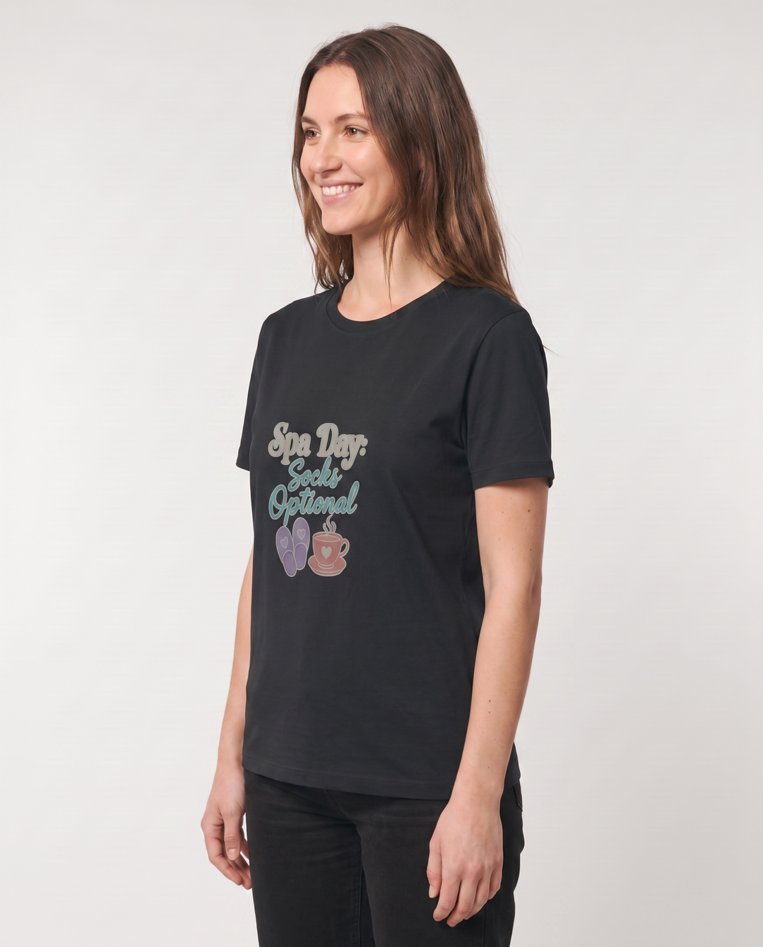 Spa Day: Socks Optional Black T-Shirt