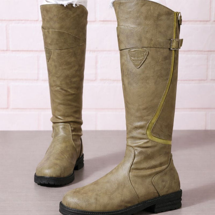 Women's Orthopedic Knee High Riding Boots with Side Zip