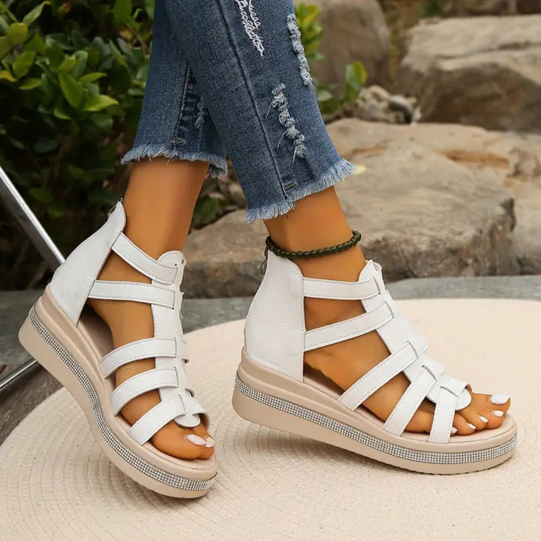 Chloe | Orthopedic Wedge Sandal with Gladiator Strap