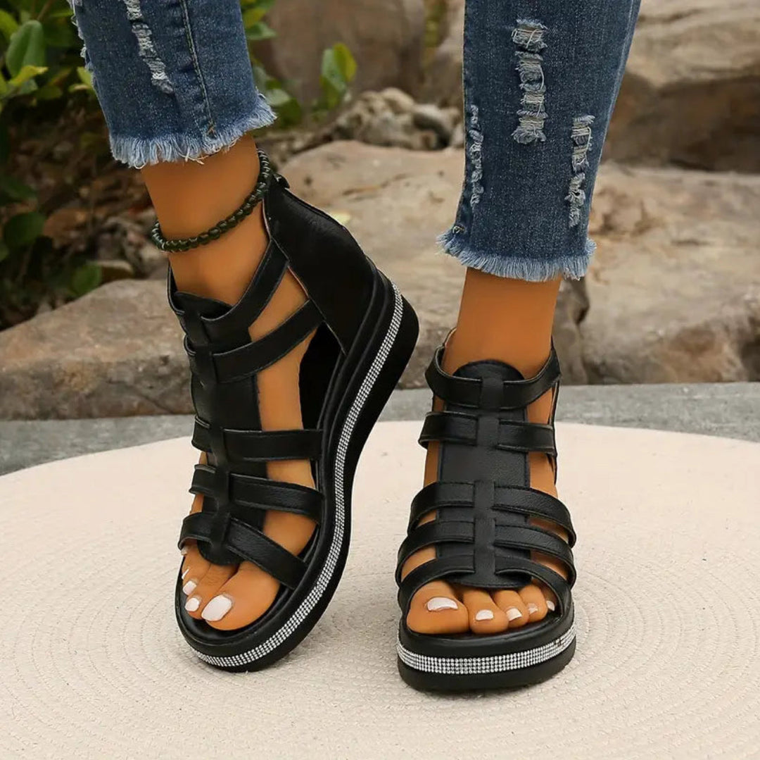 Chloe | Orthopedic Wedge Sandal with Gladiator Strap