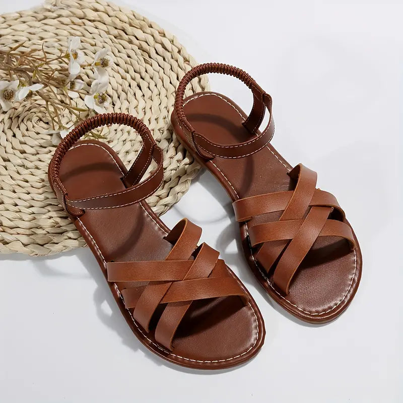 Women's Orthopedic Multi Strap Flat Sandals with Open Toe