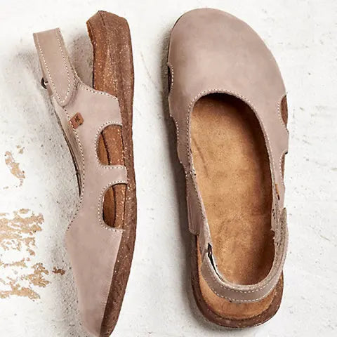 Women's Orthopedic Slingback Flats with Cut-Out Detail