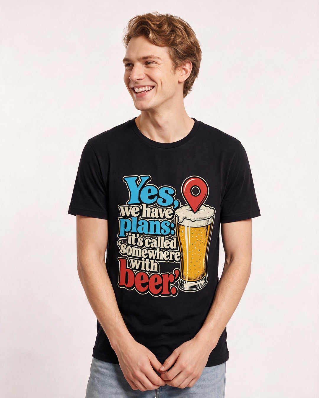 Beer Black T-Shirt for Men – Everyday Expression Graphic Tee product image 1