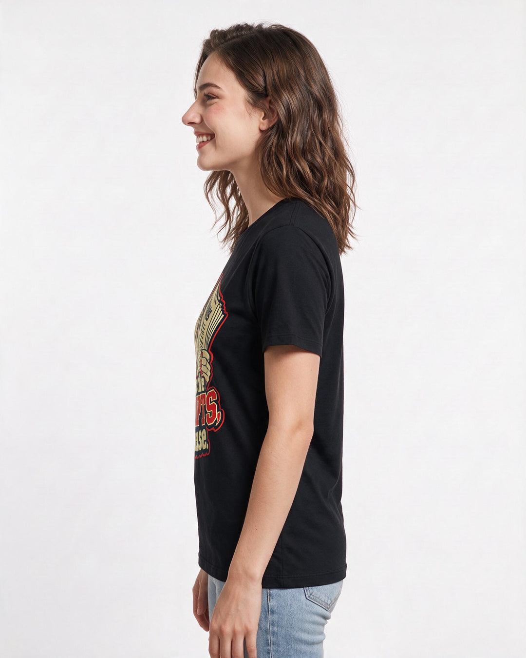 Political Statement Black T-Shirt for Women – Everyday Expression Graphic Tee product image 2