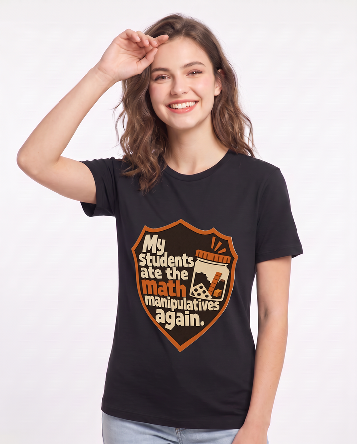 Teacher Gift Women's Black T-Shirt - My students ate the math product image 3