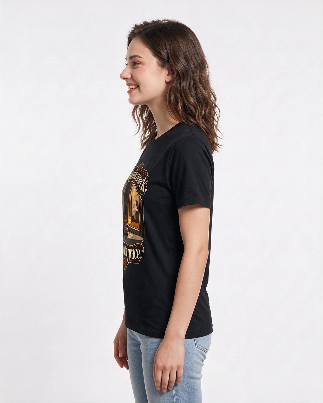 Christian Faith Black T-Shirt for Women – Everyday Expression Graphic Tee product image 2