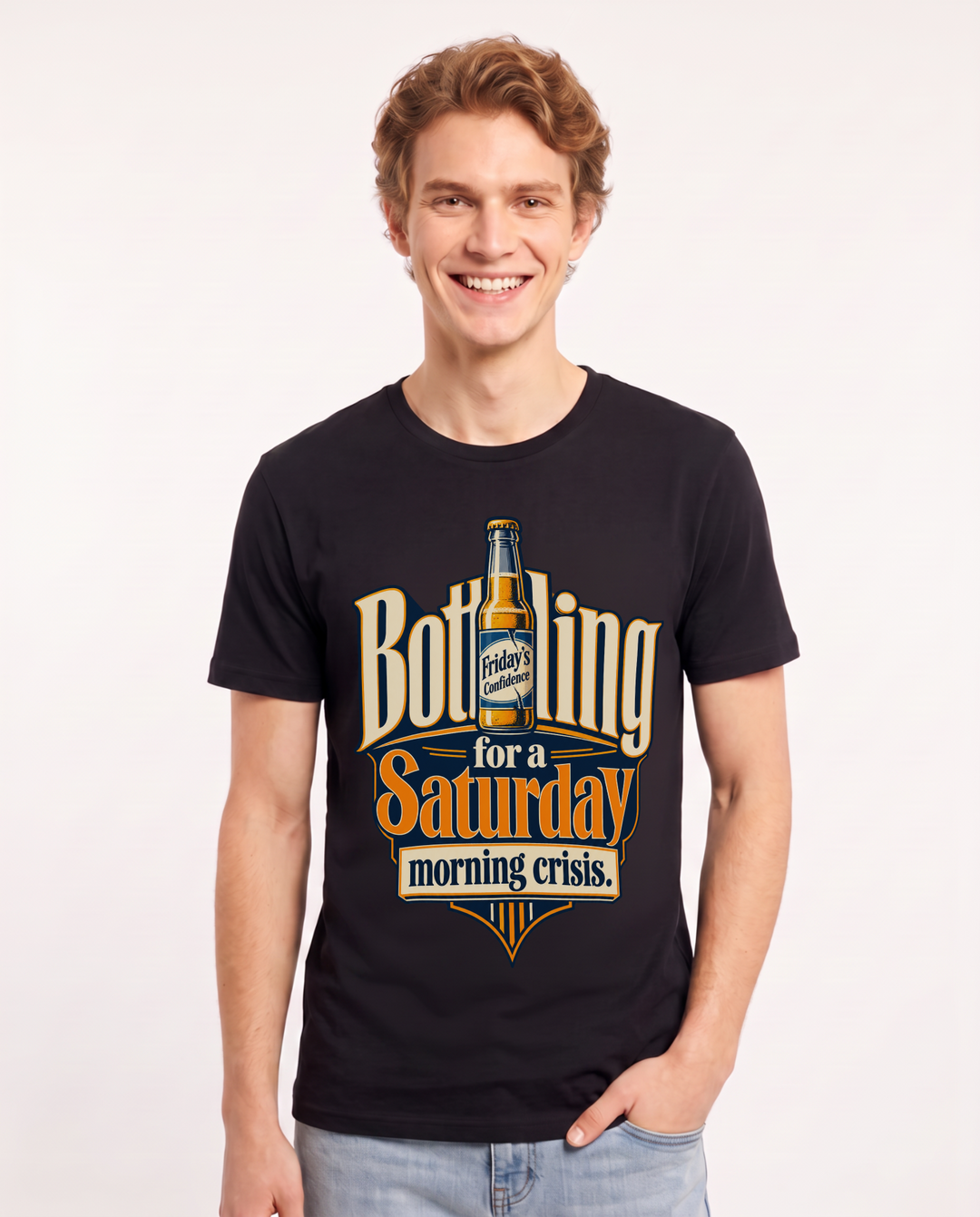 Beer Black T-Shirt for Men – Everyday Expression Graphic Tee product image 3