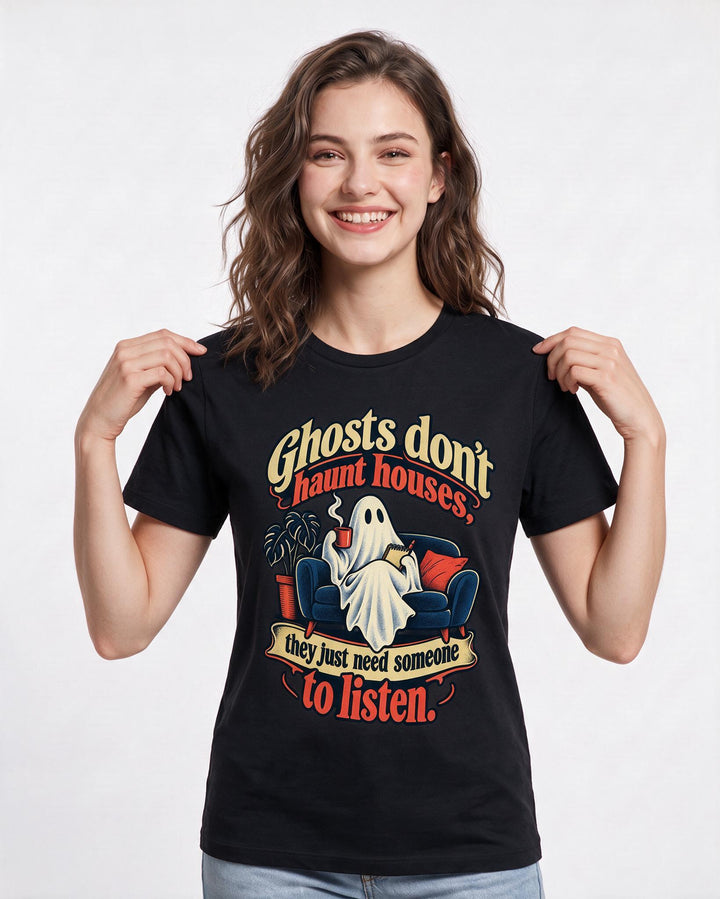 Halloween Black T-Shirt for Women – Halloween Theme Graphic Tee product image 1