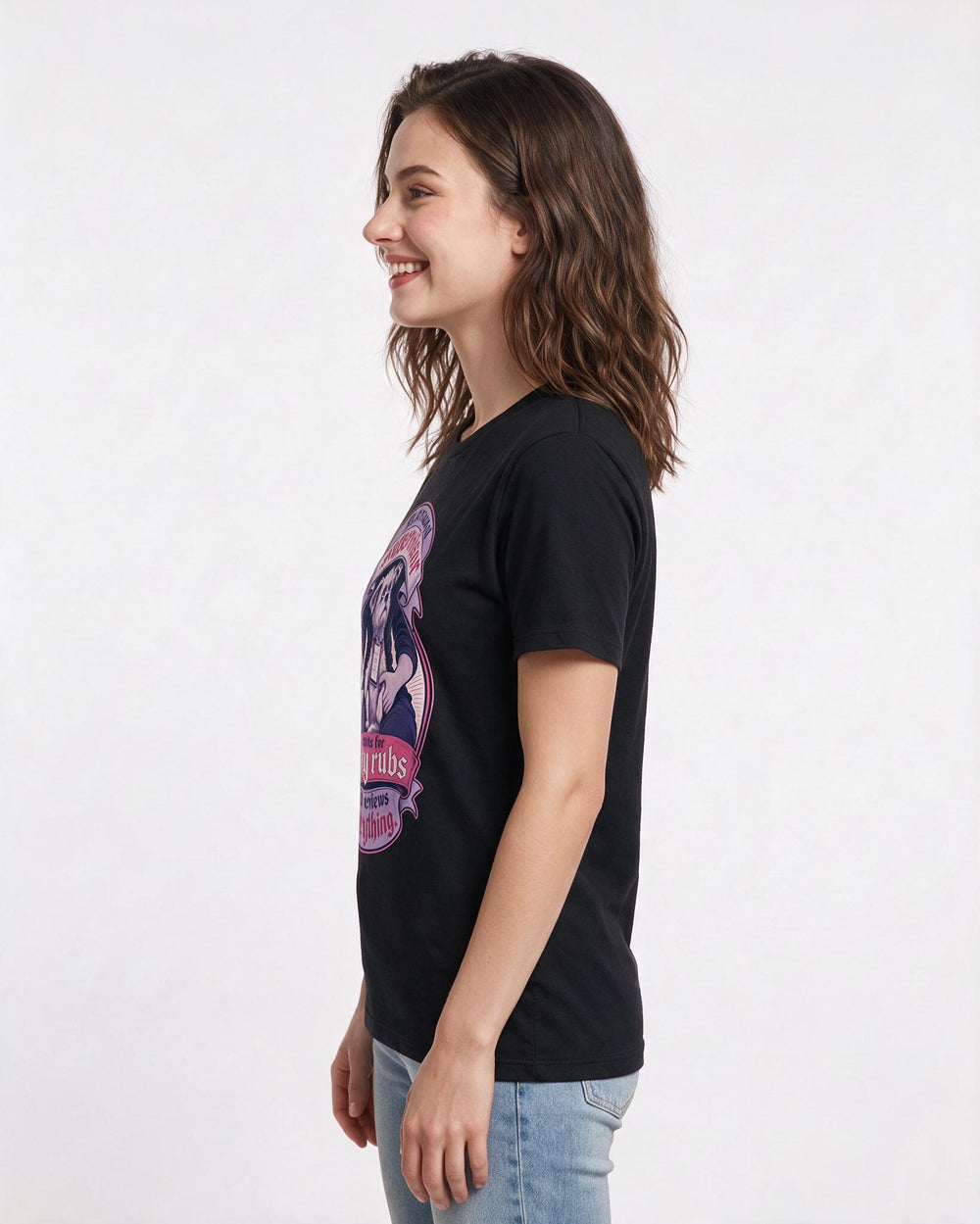 Cat Lover Black T-Shirt for Women – Everyday Expression Graphic Tee product image 2