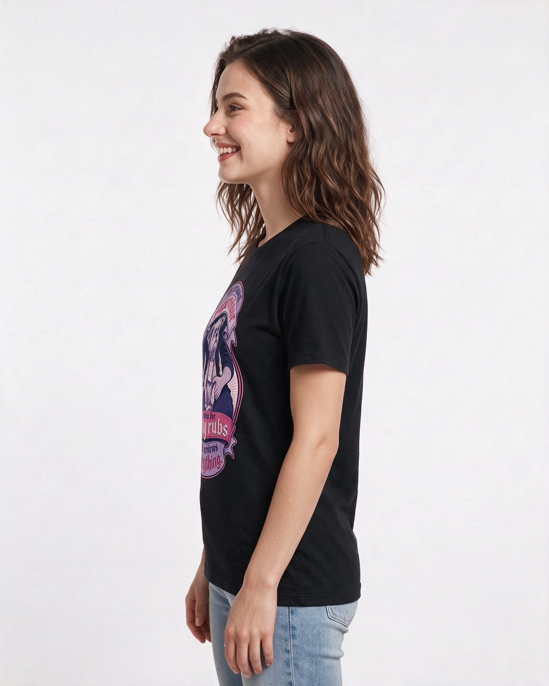 Cat Lover Black T-Shirt for Women – Everyday Expression Graphic Tee product image 2