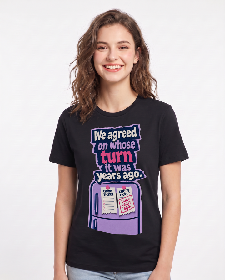 Couples Black T-Shirt for Women – Everyday Expression Graphic Tee product image 1