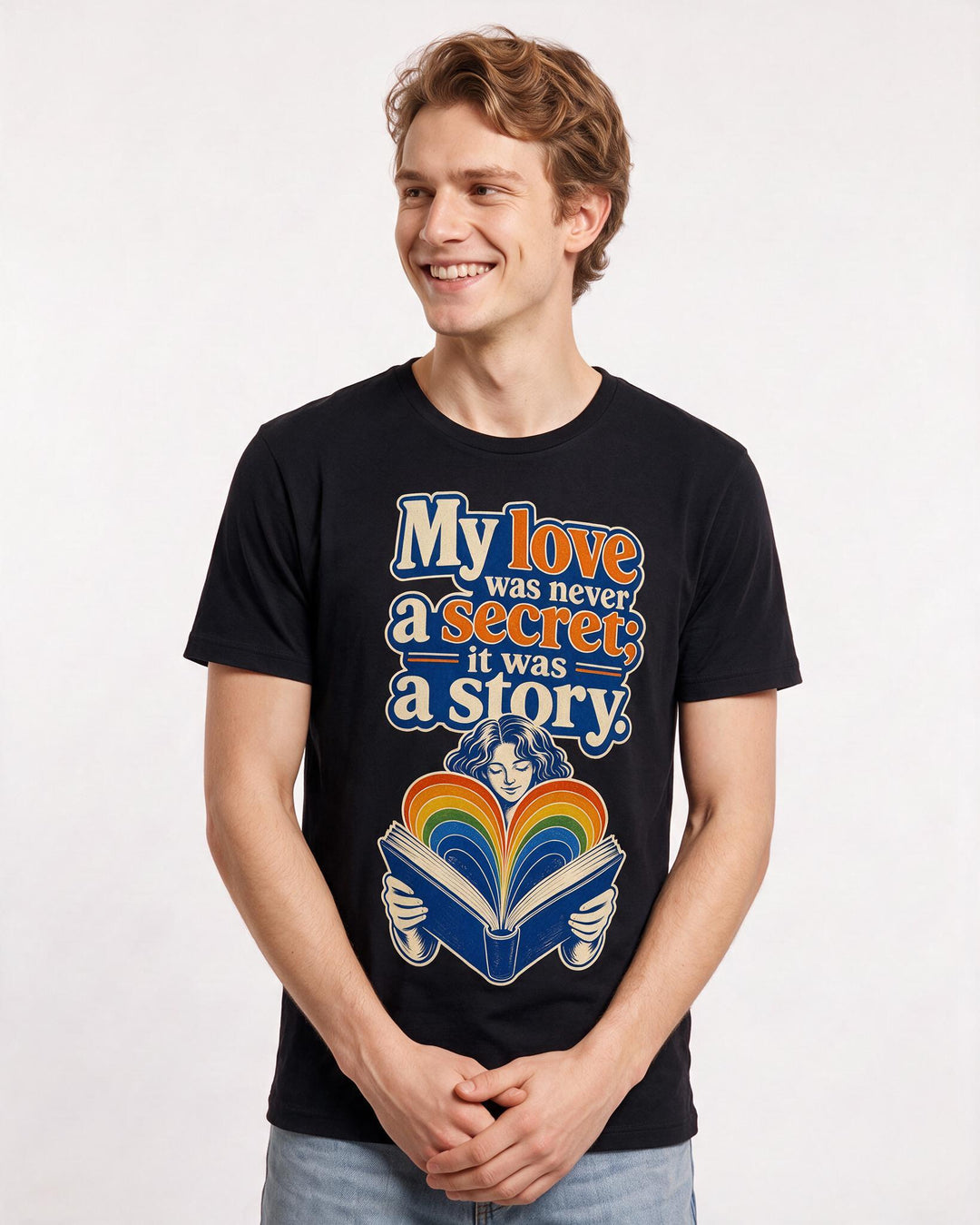 Pride Men's Black T-Shirt – My love was never a secret; it was a product image 3