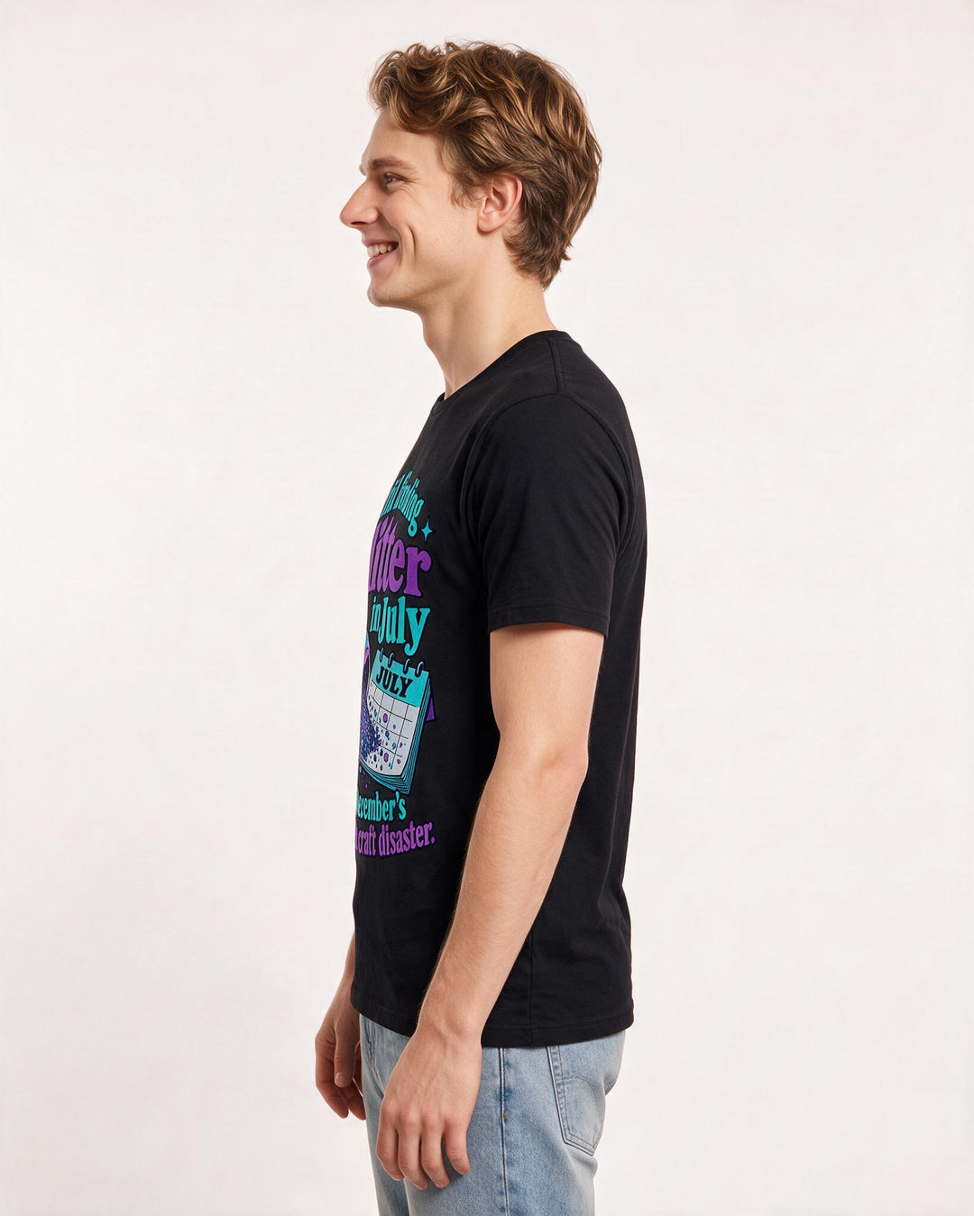 Christmas Black T-Shirt for Men – Holiday Theme Graphic Tee product image 2