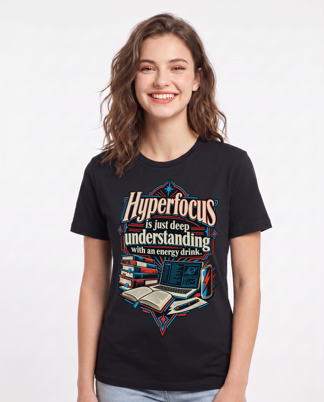 Neurodiversity Black T-Shirt for Women – Everyday Expression Graphic Tee product image 3