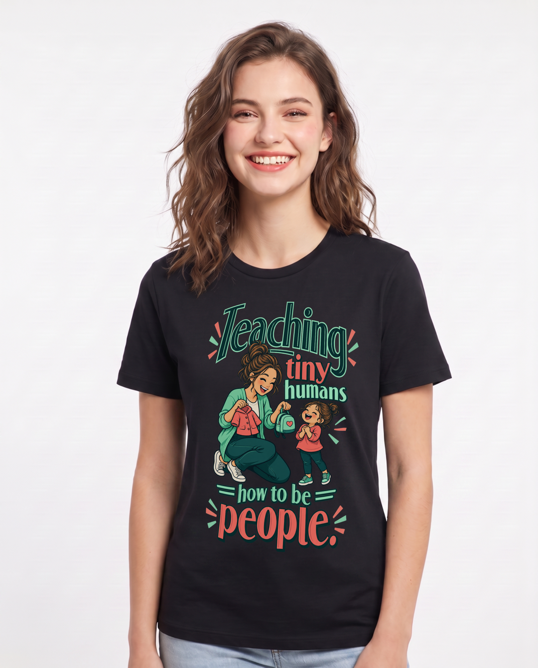 Teacher Black T-Shirt for Women – Everyday Expression Graphic Tee product image 3