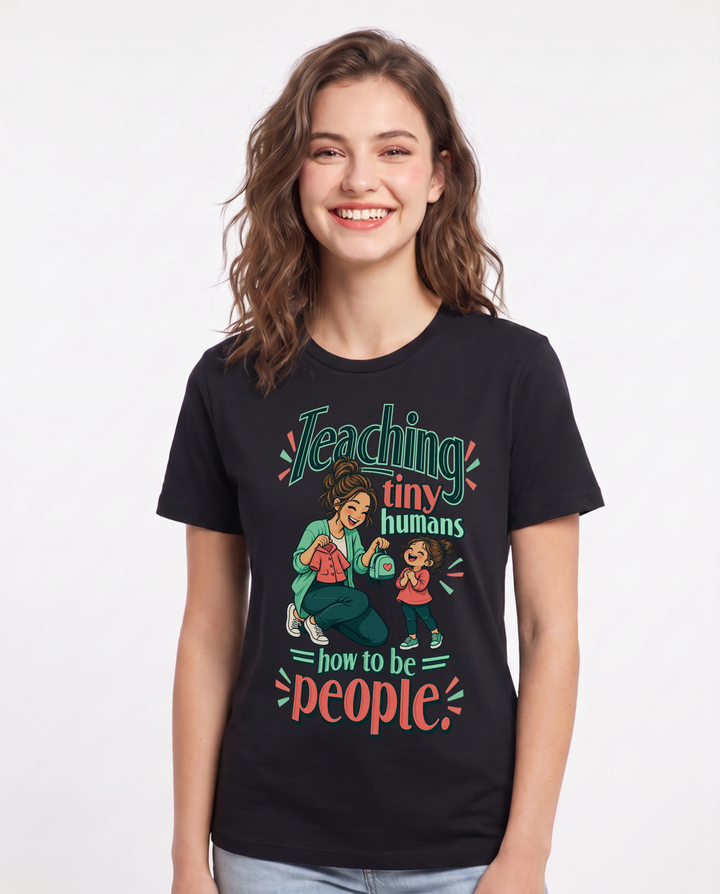 Teacher Black T-Shirt for Women – Everyday Expression Graphic Tee product image 3
