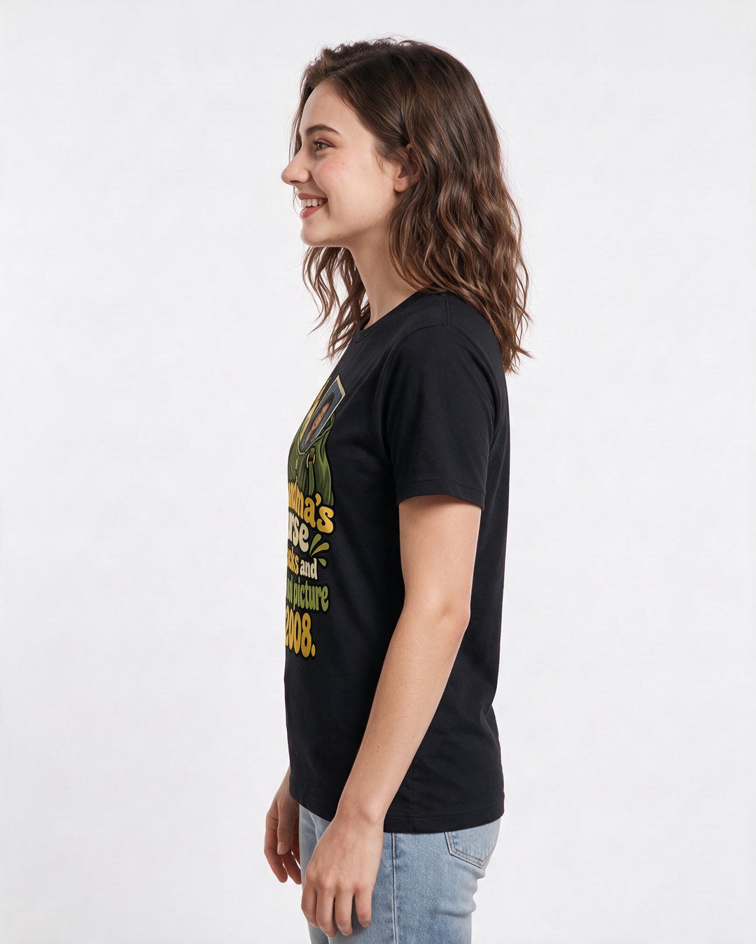 Grandparent Black T-Shirt for Women – Everyday Expression Graphic Tee product image 2