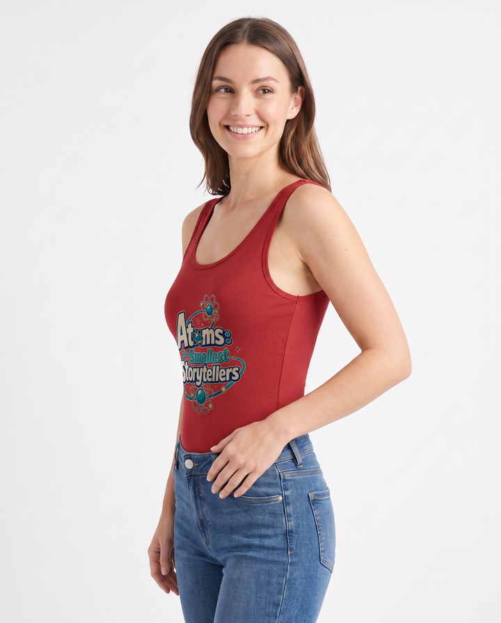 Atoms: The Smallest Storytellers Sleeveless Tank Bodysuit mockup 2