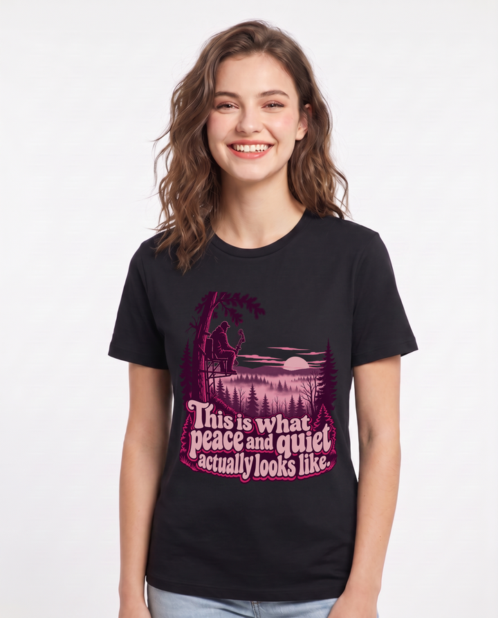 Hunting Black T-Shirt for Women – Everyday Expression Graphic Tee product image 3