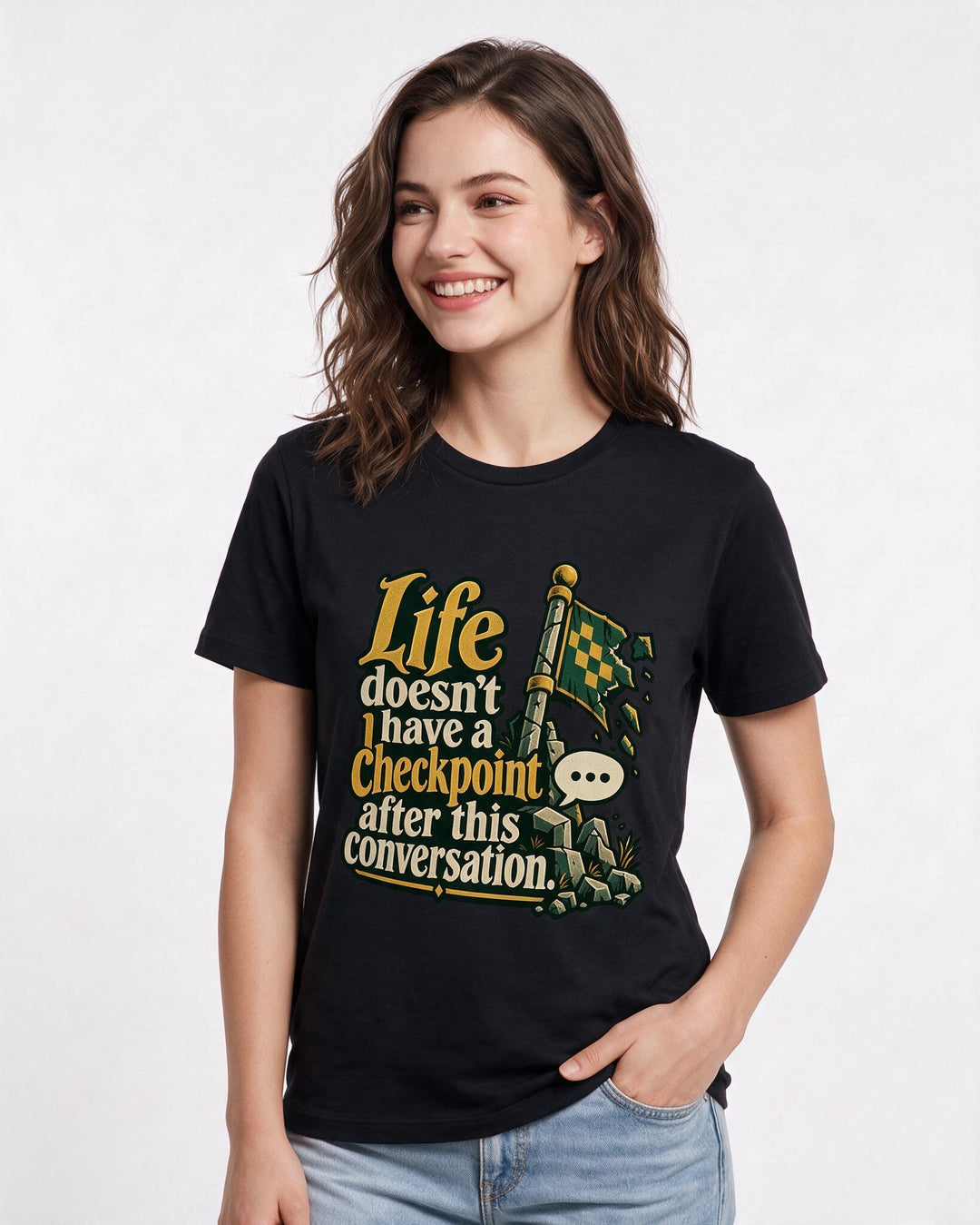 Gaming Black T-Shirt for Women – Game Night Graphic Tee product image 1