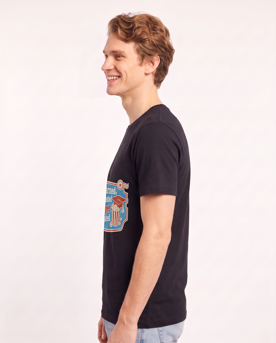 Degree earned, deadlines defeated, snack budget still undefeated - Men's Black T-Shirt product image 3