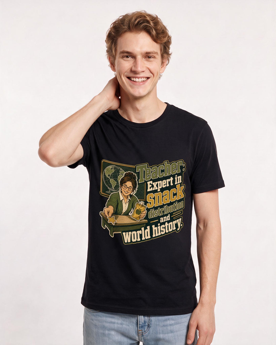 Teacher Black T-Shirt for Men – Everyday Expression Graphic Tee product image 3