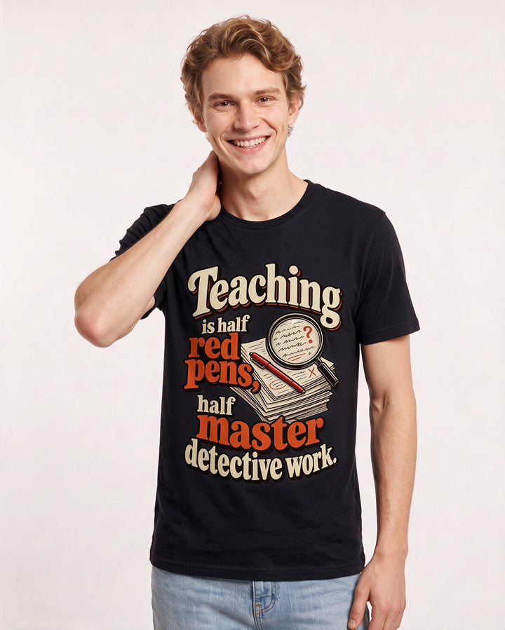 Teacher Black T-Shirt for Men – Everyday Expression Graphic Tee product image 1