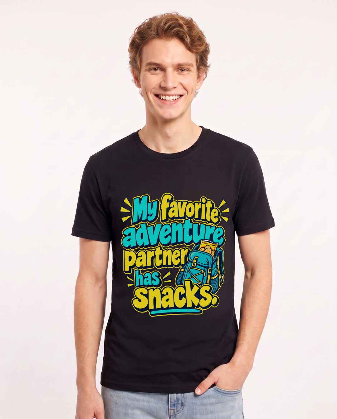 Couples Black T-Shirt for Men – Everyday Expression Graphic Tee product image 3