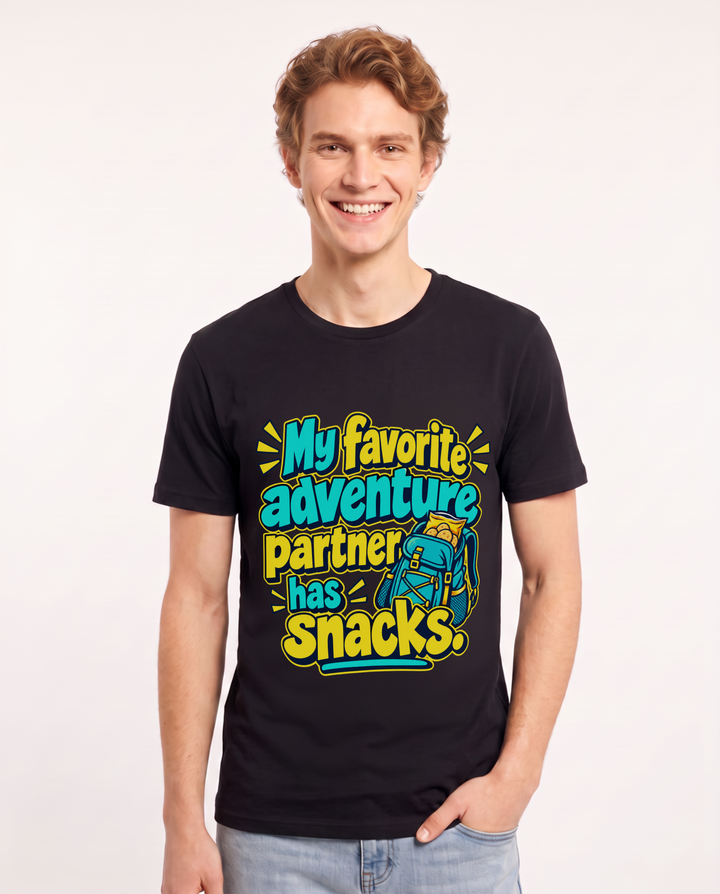 Couples Black T-Shirt for Men – Everyday Expression Graphic Tee product image 3