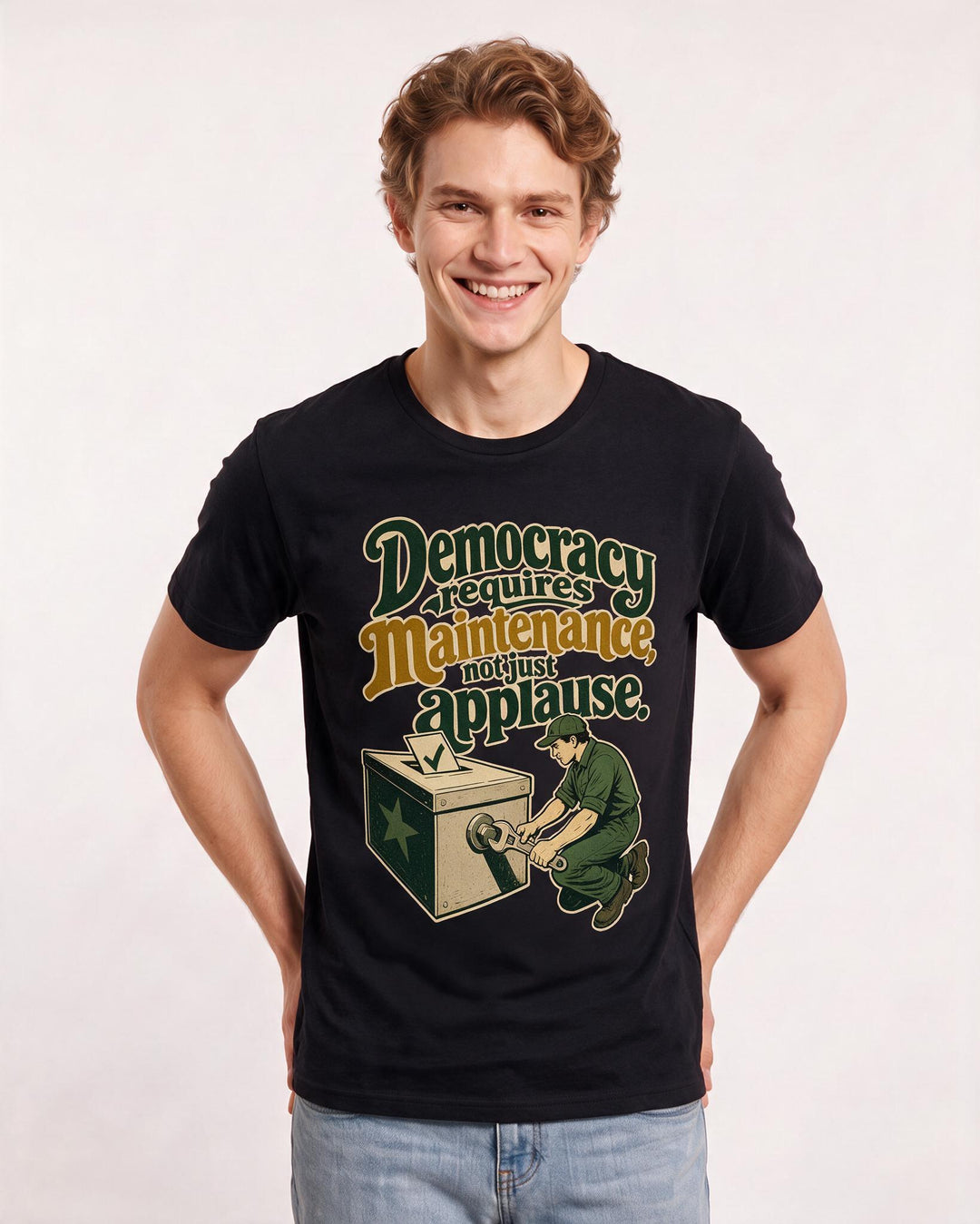 Political Statement Black T-Shirt for Men – Everyday Expression Graphic Tee product image 1