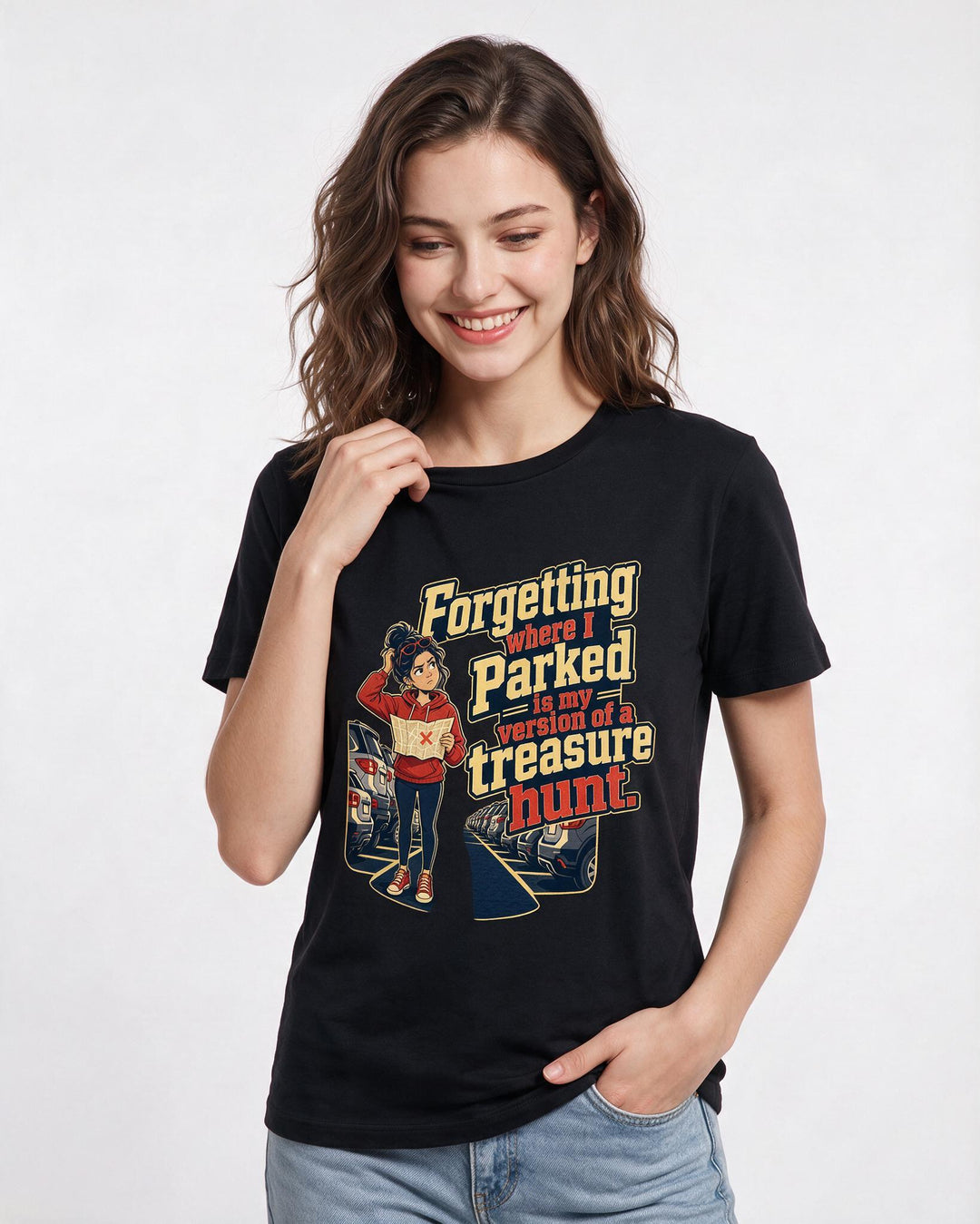 Meme Black T-Shirt for Women – Everyday Expression Graphic Tee product image 3