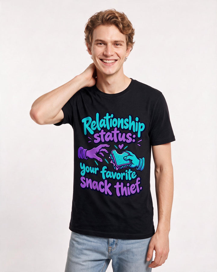 Couples Black T-Shirt for Men – Everyday Expression Graphic Tee product image 1