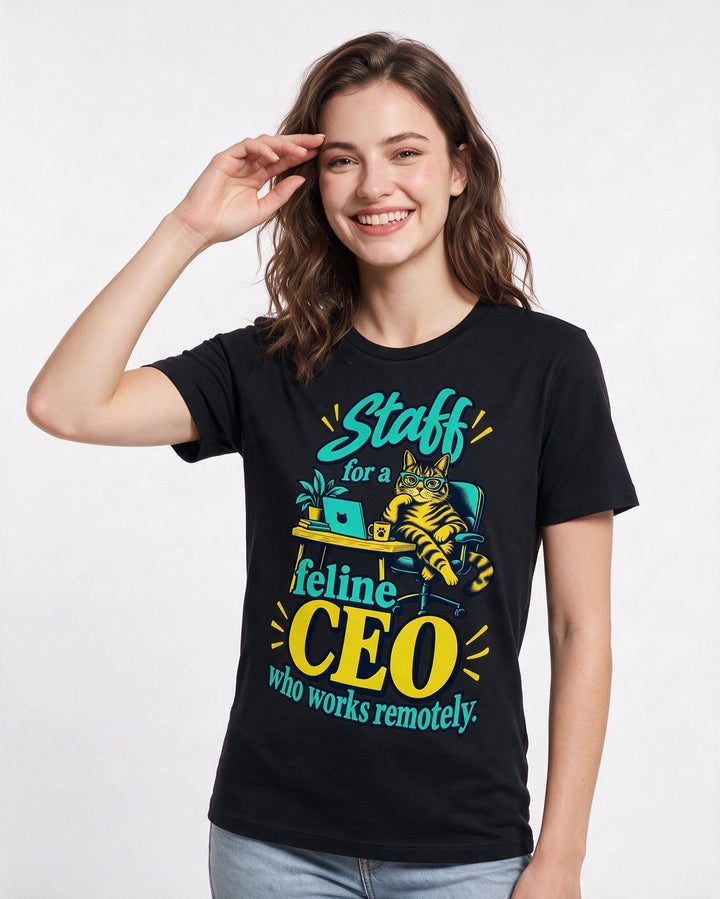 Cat Lover Black T-Shirt for Women – Everyday Expression Graphic Tee product image 1
