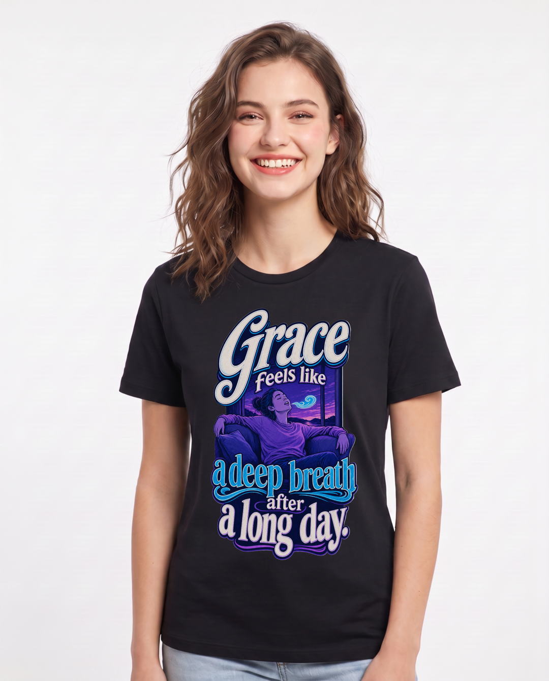 Christian Faith Black T-Shirt for Women – Everyday Expression Graphic Tee product image 3