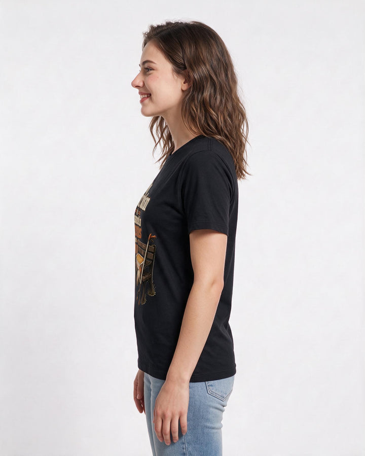 Patriotic Women's Black T-Shirt – My patriotism is measured in casseroles and cleaned-up parks. product image 2