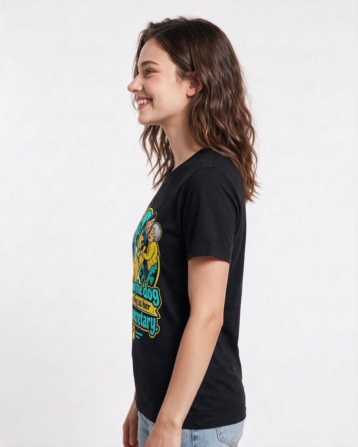 Cat Lover Black T-Shirt for Women – Everyday Expression Graphic Tee product image 2