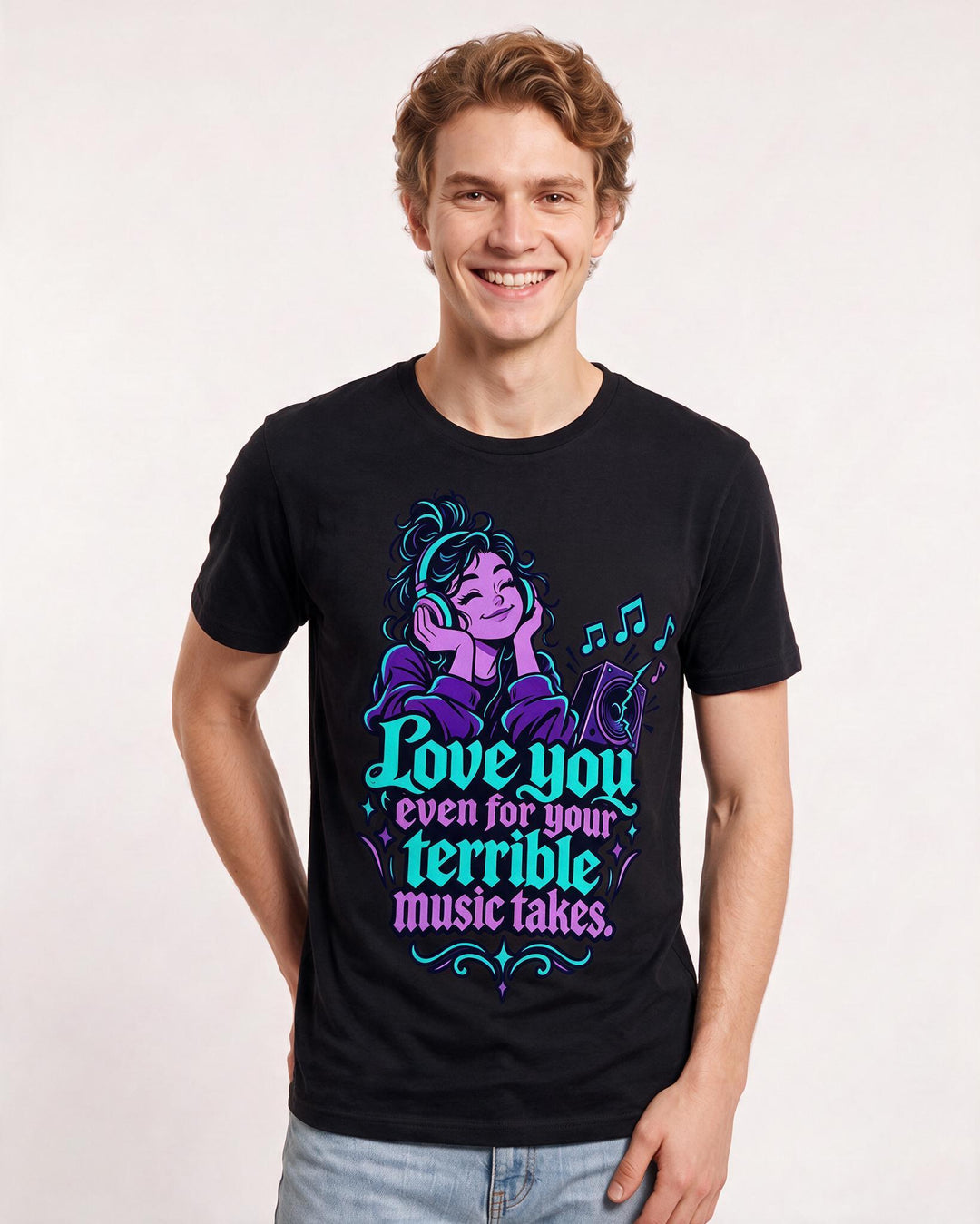 Couples Black T-Shirt for Men – Everyday Expression Graphic Tee product image 1
