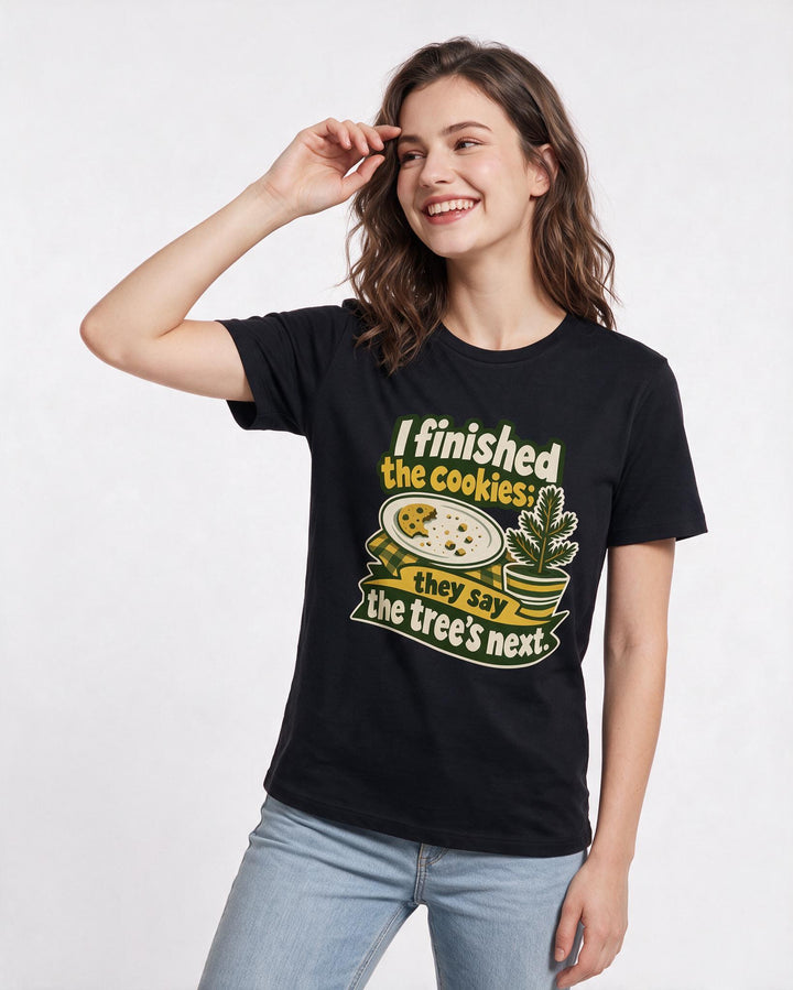 Christmas Black T-Shirt for Women – Holiday Theme Graphic Tee product image 1